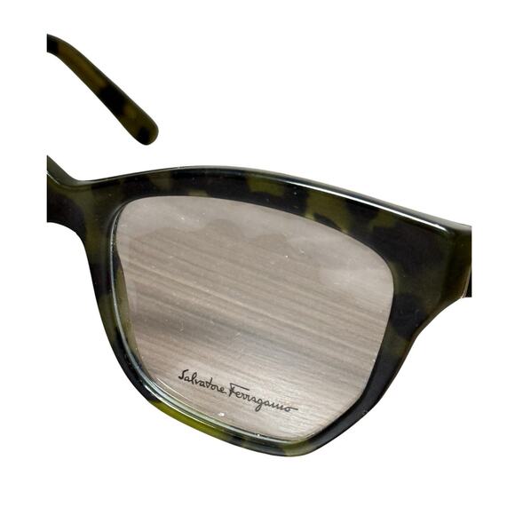Salvatore Ferragamo Eyeglass Frame Women Cateye Green Tortoise Acetate 54/17/140 - Picture 8 of 8